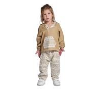 Miababy Baby 2 Piece Outfit Set - Ethnic Pattern Kangaroo Pocket Top & Matching Trousers | Soft, Breathable & Durable Infant Clothing Set | Comfortable for Boys & Girls (Beige, 24-36 Months)