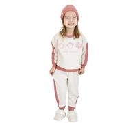 Miababy Cozy Embroidery Printed 3-Piece Tracksuit Set with Beret Gift for Baby & Child, 6 Colour Options (Ecru, 3-4 Years)