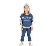 Miababy Cozy Embroidery Printed 3-Piece Tracksuit Set with Beret Gift for Baby & Child, 6 Colour Options (Blue, 4-5 Years)