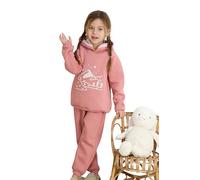 Miababy Winter Tracksuit for Kids - Three Thread Fabric Raised Set, Warm Cotton Top & Bottom, Printed Design, Sizes 2-8 Years, Stylish & Comfortable (UK, Age, 4 Years, Regular, Dusty Rose)