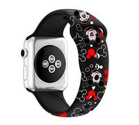 MIADEAL Mickey & Minnie Mouse Bands for Apple Watch, Fit All iWatch Series, 38mm/40mm/42mm/44mm (Black, 38mm or 40mm)