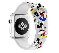 MIADEAL Mickey & Minnie Mouse Bands for Apple Watch, Fit All iWatch Series, 38mm/40mm/42mm/44mm (White 2, 38mm or 40mm)