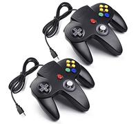miadore 2 Pack Classic N64 Bit Retro USB Game Controller Gamepad Joystick for PC and MAC (2 Pack-Black)