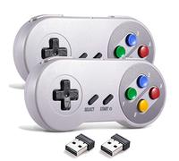 miadore 2 PCS Classic Wireless SNES USB Controller For SNES Emulator Games,Retro PC Controller With 2.4GHz USB Receiver Compatible with Windows PC MAC Linux Genesis Raspberry Pi Retropie