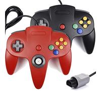 miadore 2x N64 Controller, Classic Wired Game Controller for N64 Console (Black+Red)