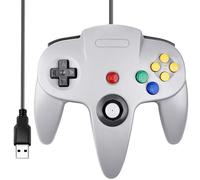miadore Classic N64 USB Controller,Plu g& Play,N64 Wired Remote Game Joystick Controller for Windows PC,MAC,Linux,Raspberry Pi(Grey)