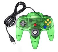 miadore Classic N64 USB Controller,Plu g& Play,Retro Wired Gamepad Joystick Game Controller for Windows PC,Mac,Linux,Raspberry Pi 3 (Clear Green)