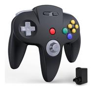 miadore Wireless N64 Controller Compatible with N64 Console with 2.4GHz N64 Receiver, Plug & Play,Rechargeable,Built-in Rumble (Black)