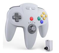 miadore Wireless N64 Controller With 2.4GHz N64 Receiver, Plug and Play,Built-in Rumble & 500mAh Battery,Gamepad Joystick Compatible with N64 Console-(Gray)