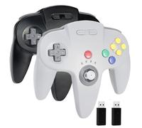 miadore Wireless Switch N64 Controller, 2.4GHz with USB Receiver, Compatible with Windows PC/MAC IOS/Raspberry pi/Switch Online (Black+Gray)