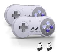 miadore Wireless USB SNES Controller for Windows PC/Laptop/OS MAC/Raspberry PI/Switch/Swith Online (2 Pack, Purple)