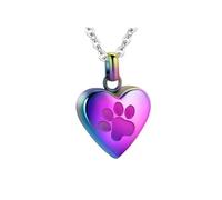 MIADOSHINSE Heart Shaped Pet Memorial Necklace With Ashes Chamber, Steel Cremation Pendant For Honoring Your Beloved Pet, One Size, as described, as described