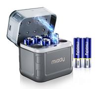 Miady 8-Pack AA Rechargeable Lithium Batteries, 3000 mWh 1.5V Lithium Batteries, Includes Charging Case, Compatible with Blink Outdoor Cameras