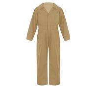 Miaeowve Boys Girls Mechanic Costume Jumpsuit Overall Coveralls Boiler Suit Kids Khaki Workwear Party Cosplay Dress Up Khaki 9-10 Years
