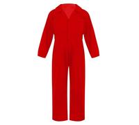 Miaeowve Boys Girls Mechanic Costume Jumpsuit Overall Coveralls Boiler Suit Kids Khaki Workwear Party Cosplay Dress Up Red 15-16 Years