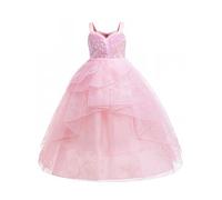 Miaeowve Girls Halloween Magic Bad Witch Cosplay Costume Ruffled Sequins Tulle Princess Dress Prom Evening Dress Pink 9-11 Years