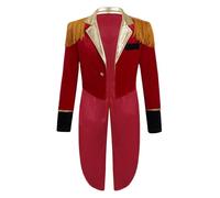 Miaeowve Kids Boys Circus Costume Red Ringmaster Tailcoat Jacket Tuxedo Coat Cosplay Halloween Prince Costumes Red 5-6 Years