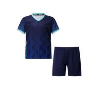 Miaeowve Kids Boys Soccer Jerseys Quick Dry Athletic T-Shirt with Shorts Set Sportswear Sports Team Training Uniform Navy Blue 13-14 Years