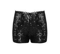 Miaeowve Kids Girls Hip Hop Jazz Latin Dance Shorts Sparkle Sequins Gymnastics Shorts Stage Performance Hot Pants Black 7-8 Years