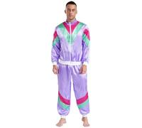 Miaeowve Men 80s Tracksuit 2 Piece Retro Windbreaker Outfit Jacket Jogging Pants for Couple 90s Shell Suit