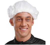 Miaeowve Mens Judge Colonial Wig Historical Events Judge Costumes Lawyer Law Court Fancy Dress Cosplay Wigs White One Size