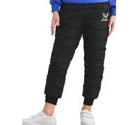 Miaeowve Unisex Kids Boys Girls Fleece Lined Pants Warm Winter Trousers Padded Pants High Waist Windproof Jogger Pants Black 9-10 Years