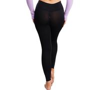 Miaeowve Womens High Waist Yoga Leggings Invisible Zipper Crotch Open Cut Outdoor Workout Pants Black XL