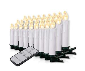 Miafamily 20-60pcs Christmas LED candles Christmas lights string lights candles wireless Christmas candles Christmas tree candles with remote control wireless tree candles, for Christmas, Christmas pa