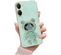 Miagon Bear Astronaut Stand Case for Xiaomi Redmi A5,Quicksand Glitter Electroplated Soft TPU Protective Slim Shockproof Cover with Astronaut Holder Kickstand Green
