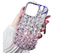 Miagon Bling Diamond Case for Samsung Galaxy A55 5G,Luxury Shiny Glitter Crystal Rhinestone Sparkly Jewelled Pearl Gemstone 3D Handmade Clear Cover Case