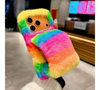 Miagon Cute Faux Fur Case for Samsung Galaxy A15 5G/4G,Plush Furry Fuzzy Cover Winter Warm Soft Handmade Hair Lovely 3D Fluffy Hand Warmers Phone Bumper for Woman Girls