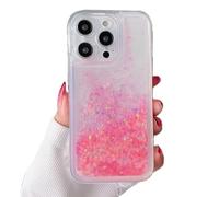 Miagon Luminous Effect Moving Quicksand Back Case Cover for iPhone 12 Mini,Noctilucent Glow in the Dark Flowing Glitter Sparkle Liquid Clear Bumper for Women Girls