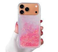 Miagon Luminous Effect Moving Quicksand Back Case Cover for iPhone 17 Pro Max,Noctilucent Glow in the Dark Flowing Glitter Sparkle Liquid Clear Bumper