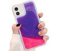 Miagon Luminous Effect Quicksand Back Case Cover for iPhone 14 Pro,Noctilucent Glow in the Dark Flowing Fluorescent Sparkle Liquid Clear Bumper