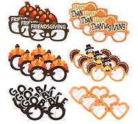 MIAHART 18 Pcs Thanksgiving Turkey Eyeglasses Carnival Paper Sunglasses for Thanksgiving Party Favors Fall Photo Props Costume Accessories