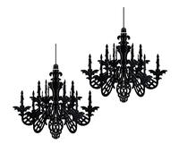 MIAHART 2 Pack Halloween Haunted House Hanging Decoration 14 Inch Glitter Chandelier Swirl Ceiling Decor Set