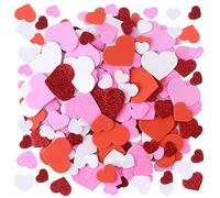 MIAHART 300 Pcs Heart Foam Stickers Self Adhesive Glitter Heart Shape Stickers Mixed Color Heart Stickers for Valentine's Day Decoration Wedding and Art Craft (Style 3)