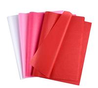 MIAHART Valentine's Day Tissue Paper 60 Sheets Assorted Gift Wrapping Paper 4 Colors Paper for Valentine's Day DIY Crafts Birthday Wedding Baby Shower Gifts Packing Decoration