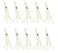 Miaija 10 Pcs Body Piercing Clamps Plastic Round Open Slotted Navel Forceps Disposable Ear Puncture Tool ABS Navel Open Pliers White Piercing Tattoo Supplies