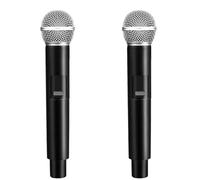 Miaija 2 Pcs Fake Microphones 25cm Black Plastic Toy Cosplay Prop Simulation Karaoke Costume Pretend Mic with Mesh Microphone Model for Party Favors Halloween Pretend Plays Speech