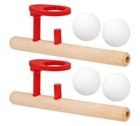 Miaija 2 PCS Floating Blow Pipe Balls Balancing Blowing Toys Blue Educational Toy Floating Ball Game Target Game Natural Wooden Blowing Toy for Birthday Gift Family Outdoor Game.