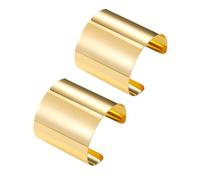Miaija 2Pieces Gold Cuff Bracelets Fashionable Geometric Curved Exaggerated Alloy Bracelet Adjustable Open Wide Bracelets for Women