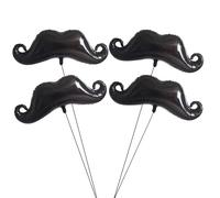 Miaija 4Pieces Moustache Black Balloons Giant Cute Beard Balloon Fun Little Man Themed Party Decoration for Adult Kids Birthday Graduation Party
