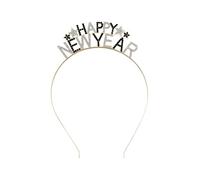 Miaija Happy New Year Headbands Black White Rhinestone Headband Women Man Party Supplies Favors for New Years Eve Hair Accessories