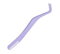 Miaija Lash Applicator Tool Stainless Steel Eyelash Tweezers with Comb Curved Design DIY Eyelash Precise Applicator for False Eyelash Application (Purple)