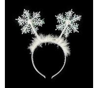 Miaija Snowflake Headband - White Snowflake Head Boppers Christmas Fancy Dress Accessory for Xmas Holiday