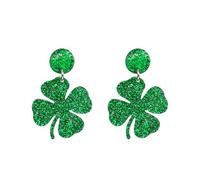 Miaija St. Patrick's Day Four-leaf Clover Earring Green Clover Earrings Lightweight Acrylic Earrings St Patrick’s Day Accessories for Women Girls