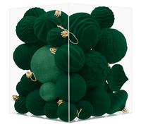 Miaikoe 36 PCS Velvet Christmas Hanging Ornament Balls Decoration Christmas Tree Shatterproof Ornaments Set for Xmas Tree Holiday Home Decor (Dark Green)