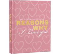 Miaikoe B5 A Fill-in Memory Journal Reasons Why I Love You Gifts for Him, Her, Boyfriend, Girlfriend, Couples Gifts for Anniversary, Christmas Valentines Day (Pink)