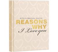 Miaikoe B5 A Fill-in Memory Journal Reasons Why I Love You Gifts for Him, Her, Boyfriend, Girlfriend, Couples Gifts for Anniversary, Christmas Valentines Day (Beige)